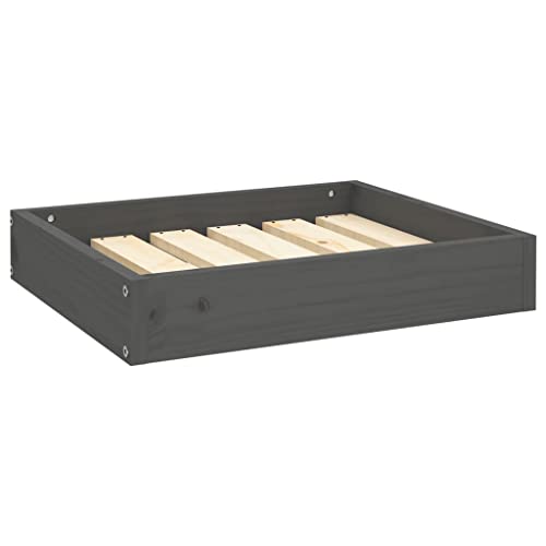 vidaXL Cama para Perros Madera Maciza de Pino Gris 51,5x44x9 cm Mascotas Gatos