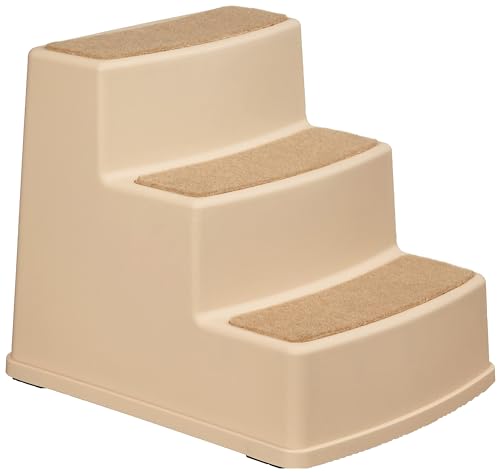 Amazon Basics Escalera antideslizante para perros y gatos, 3 escalones, color...
