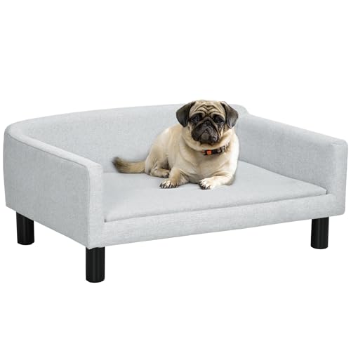 PawHut Sofá para Perros Medianos Cama Elevada para Perros con Patas de Madera...
