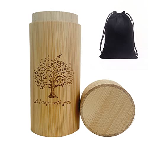 Urna ecológica de bambú pequeña, urna para cenizas biodegradables, para...
