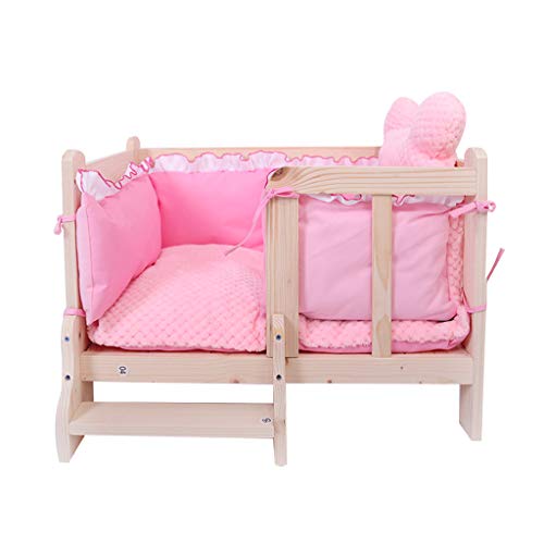 Cama para Mascota Cama para Perros Cama de Perro de Madera Maciza Peluche...