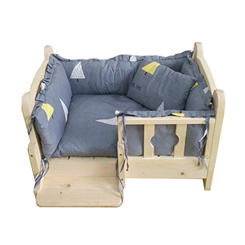 JLXJ Cama para Perros Interior Al Aire Libre Cama de Madera para Perros con...