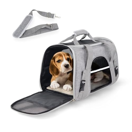 Mobiclinic® Pets, Transportín Perro Gato, Bronco, Plegable, Banda para...