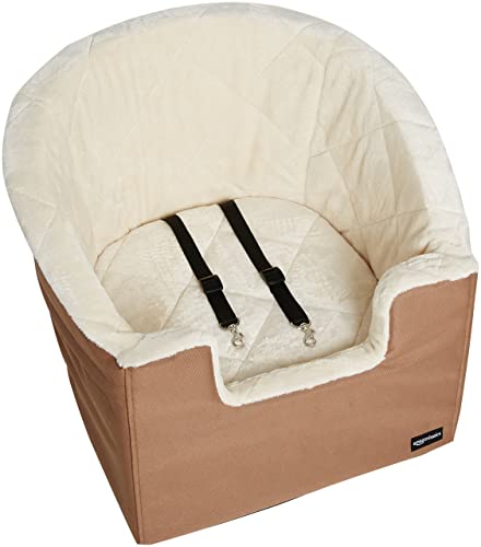 Amazon Basics - Asiento Elevador para Mascotas, Estilo Cubo, Beige Bronceado