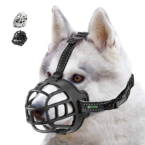 ILEPARK Bozal de Canasta para Perros, Perro Bozal, Respirable Boca Cubierta Y...