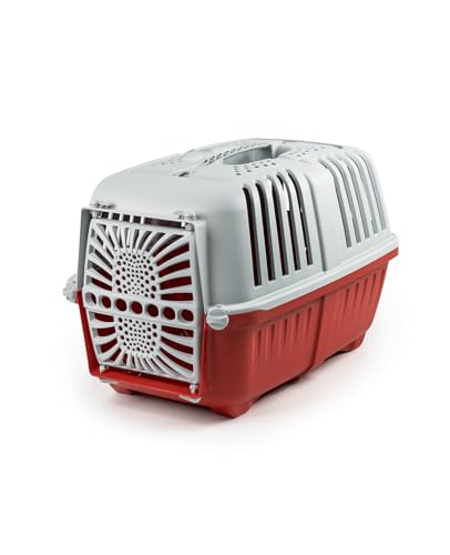 lionto Caja de Transporte de plástico Reciclado para Perros y Gatos, Caja de...
