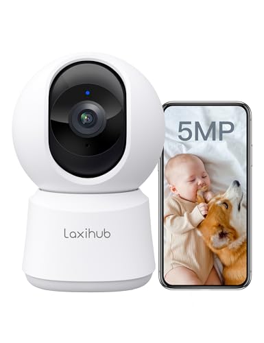 LAXIHUB 5MP Cámara Vigilancia WiFi Interior, 2,4/5GHz Cámara Vigilancia...