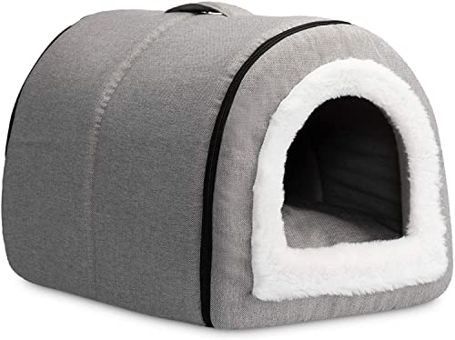 Hollypet Cama para Gatos y Perros Pequeños - 2 en 1 Cueva Plegable Suave y...