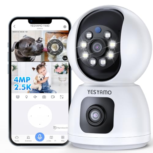 YESYAMO Cámara Vigilancia WiFi Interior 2K 4MP, Cámara Vigilancia Domicilio...