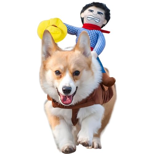 NACOCO Disfraz de Perro de Jinete de Vaquero para Perros, Ropa de Caballero con...