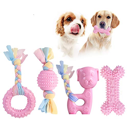 JYPS Puppy Chew Toys, 4pcs Juego de Juguete para la dentición del Perro con...