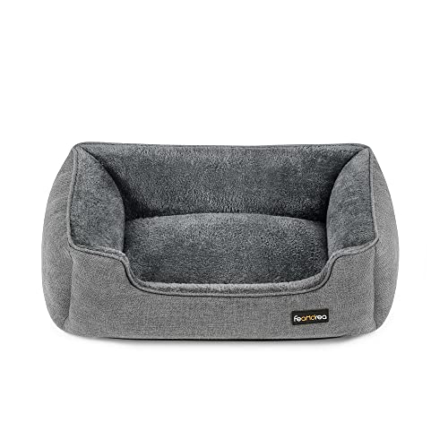 Feandrea Cama para Perros, Sofá de Lino para Mascotas, Bordes Elevados, Fondo...