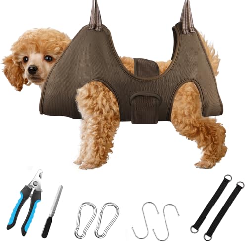 DaizySight Cortauñas Perro Hamaca Aseo para Pequeño Perra, Talla S, Arnes...