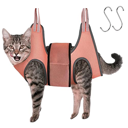 Qihuyi Hamaca para Cortar Gato - Arnés Aseo para Perros y Gatos, Bolsa para...