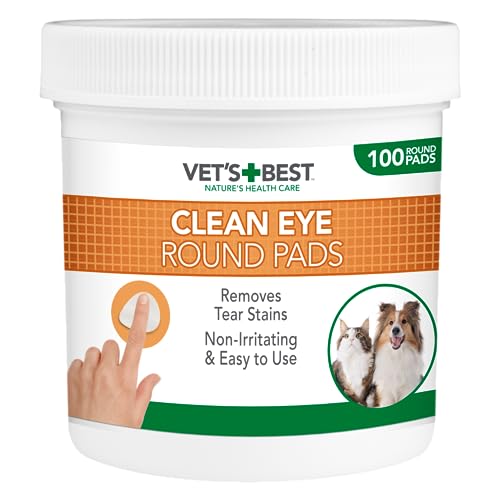 Vet's Best Almohadillas de Limpieza de Ojos Naturales para Perros 100 Unidades