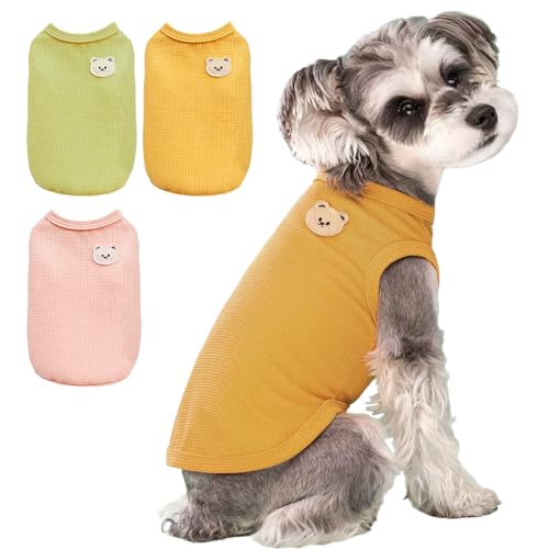 3 Piezas Camiseta De Punto De Algodóa para Perros Pequeños y Gatos - Chaleco...