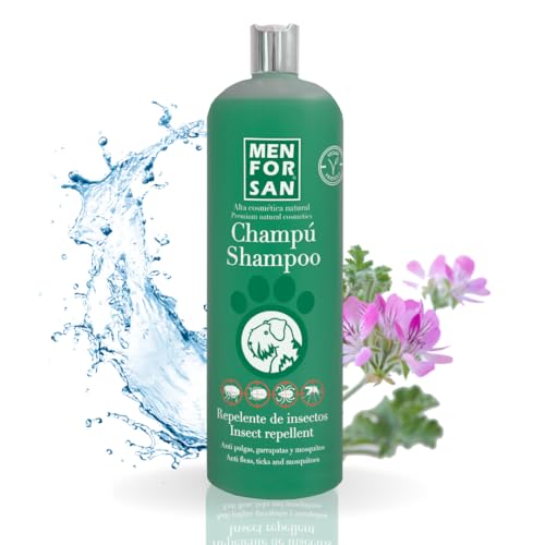 MENFORSAN Champú repelente de insectos para perros 1L, con citronela...