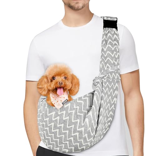 PetLoft Bolso Bandolera Transportín, Reversible Bolso Porta Mascotas Sling,...