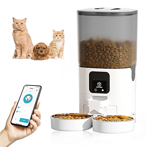 Pahajim 7L Comedero Automático 2.4G Wifi Comedero Doble de Acero Inoxidable...