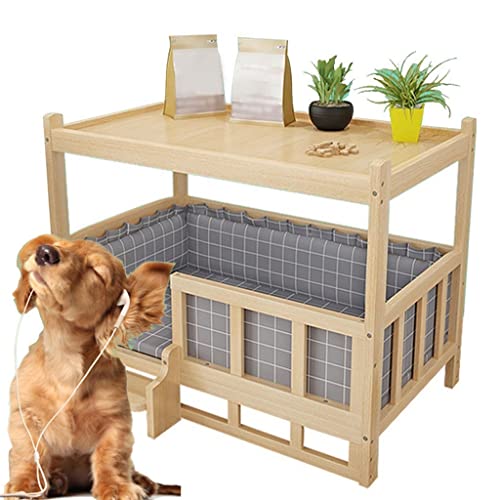 YNSHOP Casa para Perros De Madera Maciza Cama para Gatos, Casa para Mascotas De...