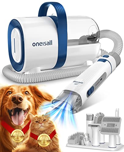 oneisall Cortapelos Perros con aspiradora de pelo, Aspira el 99% del pelo de las...