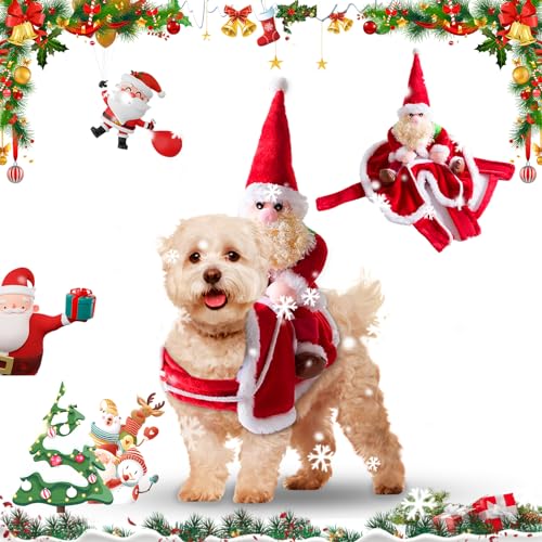 Disfraz de Navidad para perros, disfraz de Navidad, abrigo para perros pequeños...