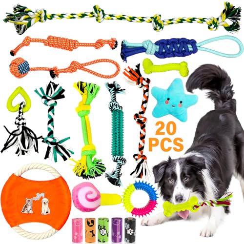 Snarflun 15 Piezas Juguetes para Perros, 5 Bolsas de Caca de Perro, Juguete...
