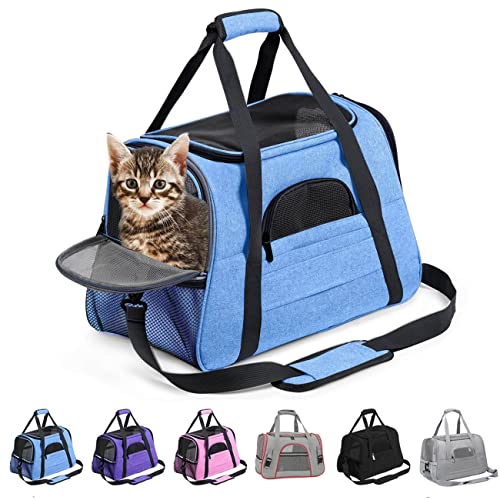 Transportin Gato, transportin Perro, Portador de Mascotas Suave, Plegable y...