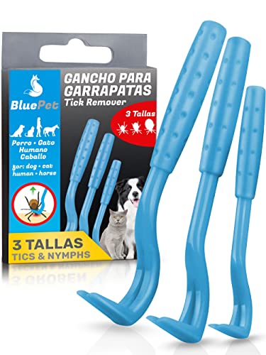 BluePet® Juego de 3 tamaños Ganchos para garrapatas | Quita garrapatas para...