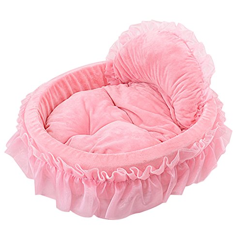 WYSBAOSHU Suave Cama para Mascotas Princesa Perro Gato Casa Cama Sofá (L,...