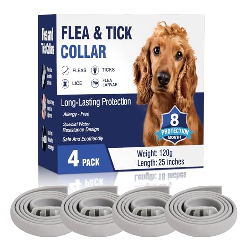 Collar Antiparasitario Perros 4 Piezas Collar Antipulgas para Perros...