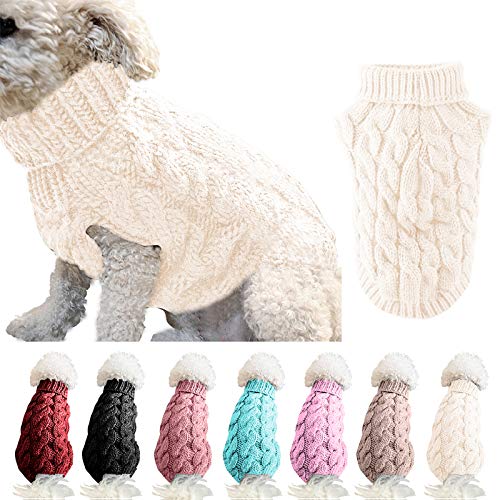 FAMKIT Abrigo de Punto con Cuello Alto para Perros y Mascotas, Ropa para Perros...