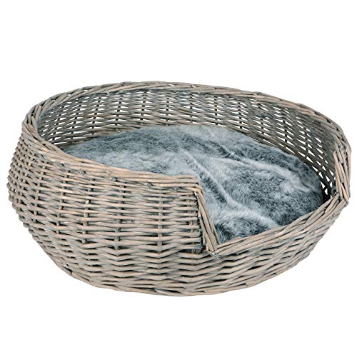 RM E-Commerce Cama para perros, cesta para perros, de mimbre, diámetro de 65...