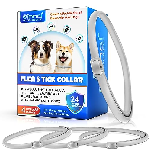 Collar Antiparasitario Perros, Collar Antipulgas Perros 4 Piezas con 24 Meses de...