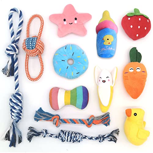 Juguete de Cuerda de algodón para perros,12 Paquetes de juguetes para la...