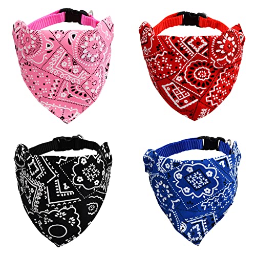 4Pcs Bandanas de Perros,Pañuelos para Perros,Bufanda de Mascota Ajustable,...