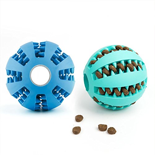 DEWEL 2 PCS Pelota Perro, Juguete Interactivos para Perro, Juguete Dispensador...