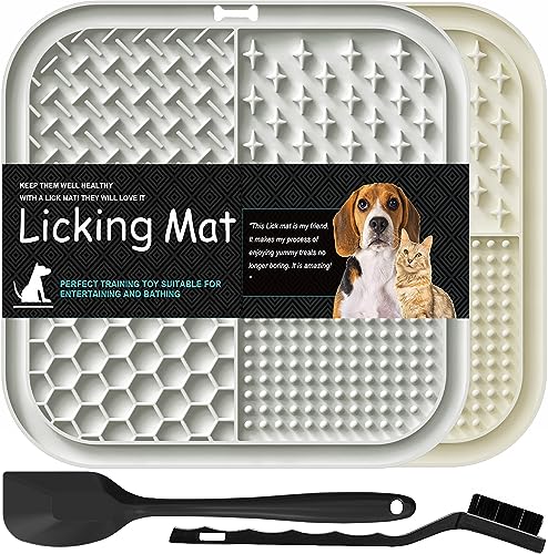Lesipee Alfombrilla para lamer perros y gatos, paquete de 2, alimentador lento,...