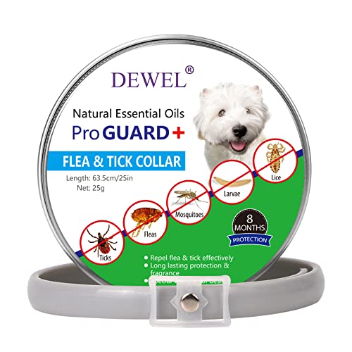 DEWEL Collar antipulgas para Mascotas, Collar contra Pulgas, Garrapatas,...