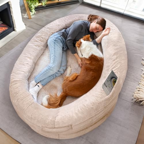 Cama Para Humanos y Amigos Peludos | Cama De Perro Para Humanos Cálida y...