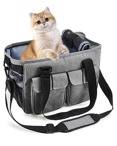 HAPPY HACHI Transportin para Gatos, 38 x 20 x 24 CM, Portador Transportín Perro...