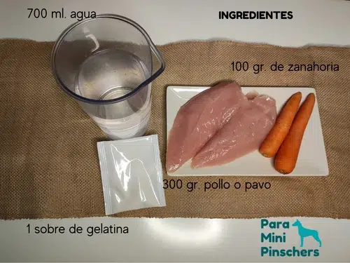INGREDIENTES GELATINA PARA PERROS MINI PINSCHER